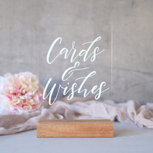 Acrylic A5 Classic Cards and Wishes Sign