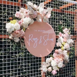 Blush Acrylic Welcome Sign, Round