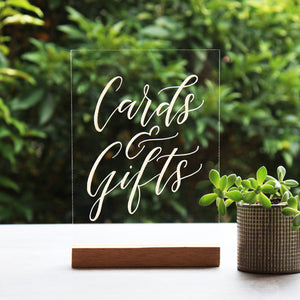 Acrylic A5 Classic Cards And Gifts Sign - FoxAndHart