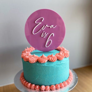 Acrylic Pink Birthday Cake Topper