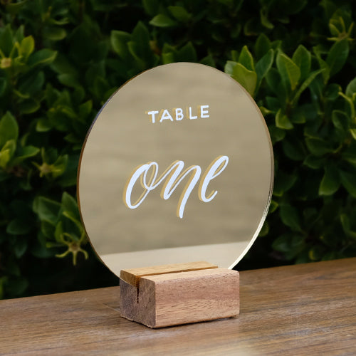 Gold mirror hot sale table numbers