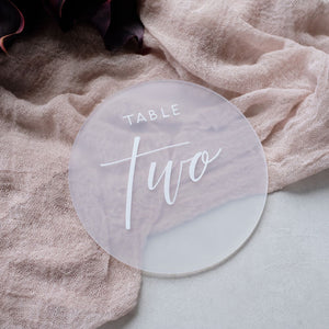 Acrylic Round Frosted Modern Table Numbers
