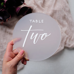 Acrylic Round Frosted Modern Table Numbers