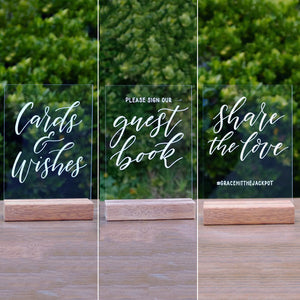 Acrylic A5 Classic Wedding Cards, Guest Book & Share The Love Set - FoxAndHart
