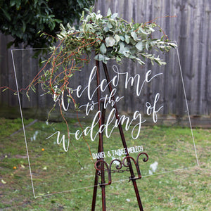 Acrylic Landscape Classic Welcome To Our Wedding Sign - FoxAndHart