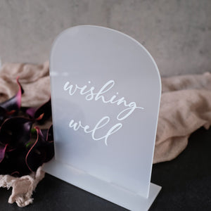Acrylic Arch Frosted Wishing Well Sign
