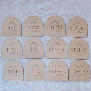 Wooden Baby Arched Milestone Cards