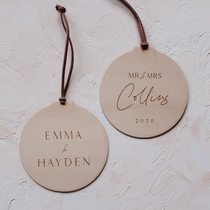 Wooden Christmas Ornaments for Couples