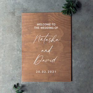 Wooden Portrait Welcome Sign
