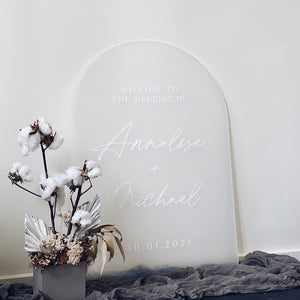 Frost Arched Acrylic Welcome Sign