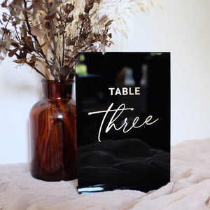 Acrylic A5 Black And Gold Table Numbers