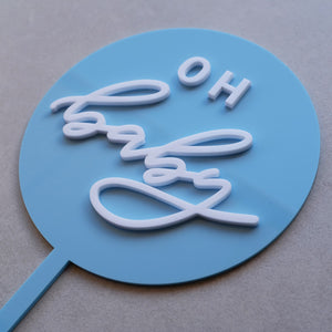 Acrylic Round Oh Baby Cake Topper