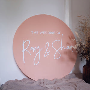Blush Acrylic Welcome Sign, Round