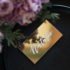 Acrylic Classic Gold Mirror Place Card