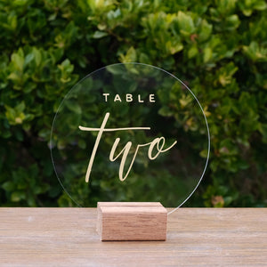 Acrylic Round Modern Table Numbers - FoxAndHart