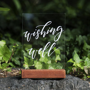 Hire Me: Acrylic A5 Classic Wishing Well Sign + Stand - FoxAndHart