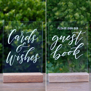 Acrylic A5 Classic Wedding Cards & Guest Book Set