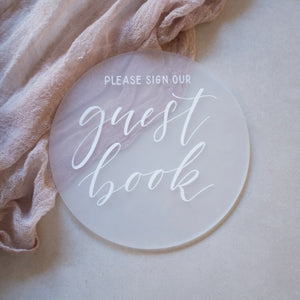 Acrylic Round Frosted Classic Guest Book Sign