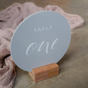 Acrylic Round Modern Grey Table Numbers