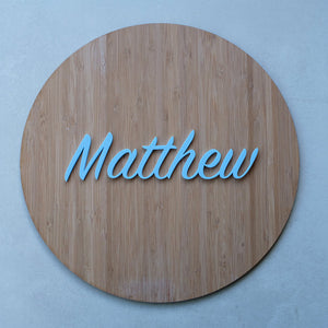 Wooden Acrylic Round Name Sign