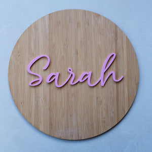 Wooden Acrylic Round Name Sign