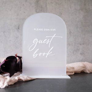 Acrylic Arch Frosted Guest Book Sign