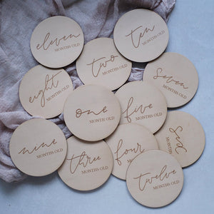 Wooden Baby Milestone Discs
