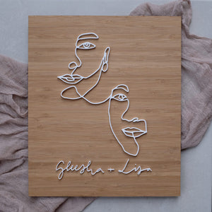 Wooden Acrylic Abstract Portrait Name Sign