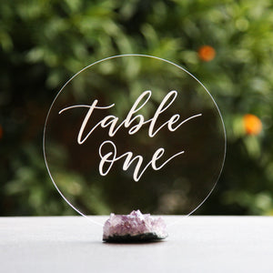 Acrylic Round Classic Table Numbers - FoxAndHart