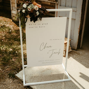 Hire Me: White Signage Hanging Frame, Small